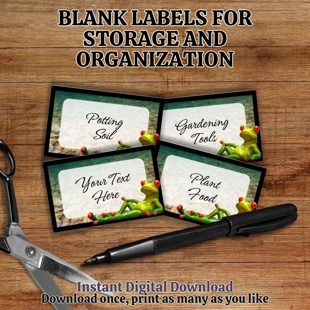 Cute Frog Container Labels. Printable Blank Organization Labels for ...