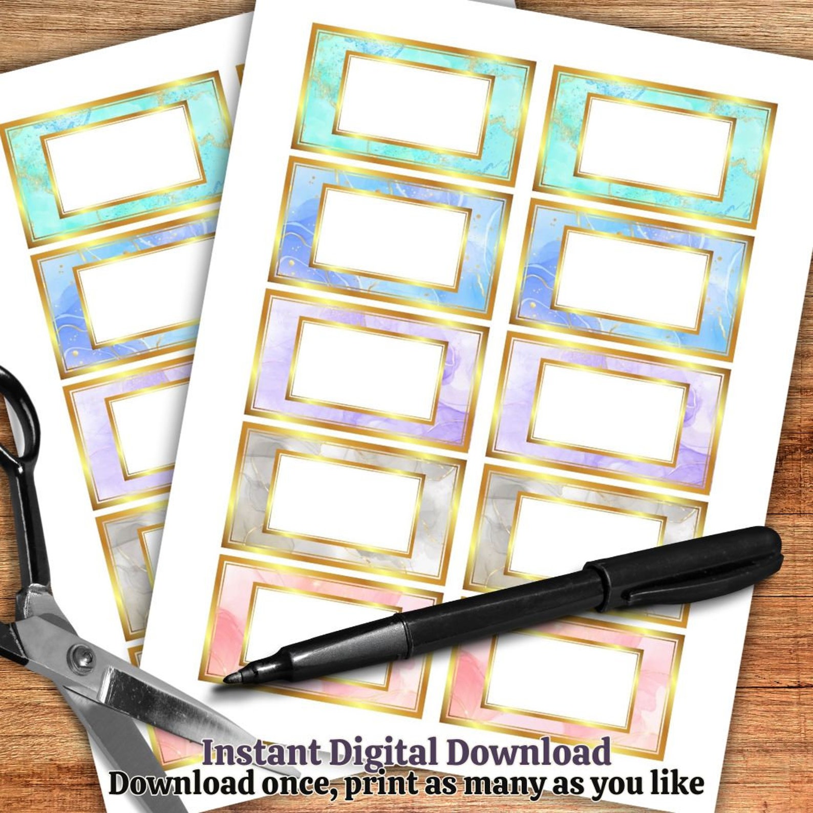 Multicolored Container Labels. Printable Blank Organization Labels for ...