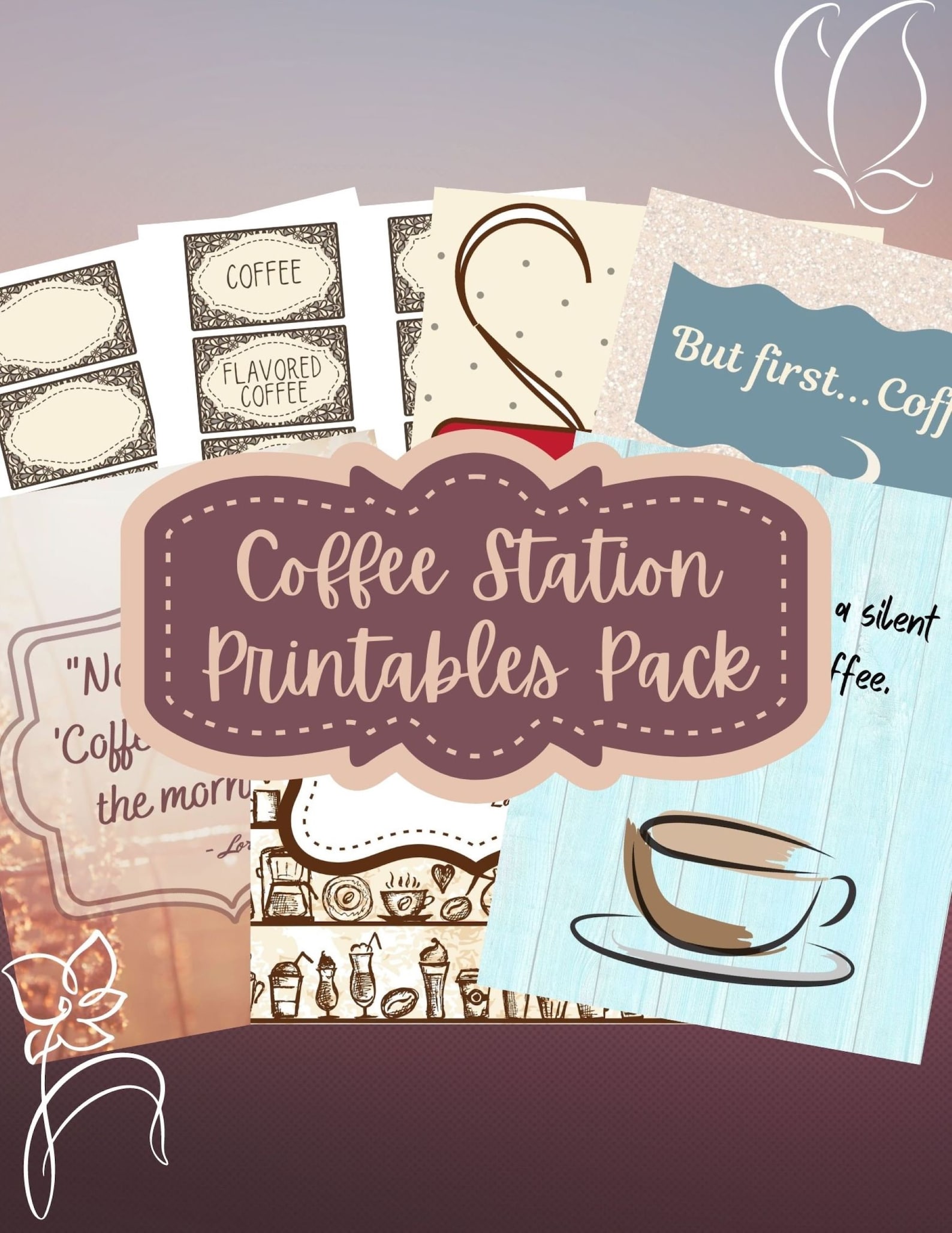 Coffee Station Printables Pack - Digital Download Label Printable ...