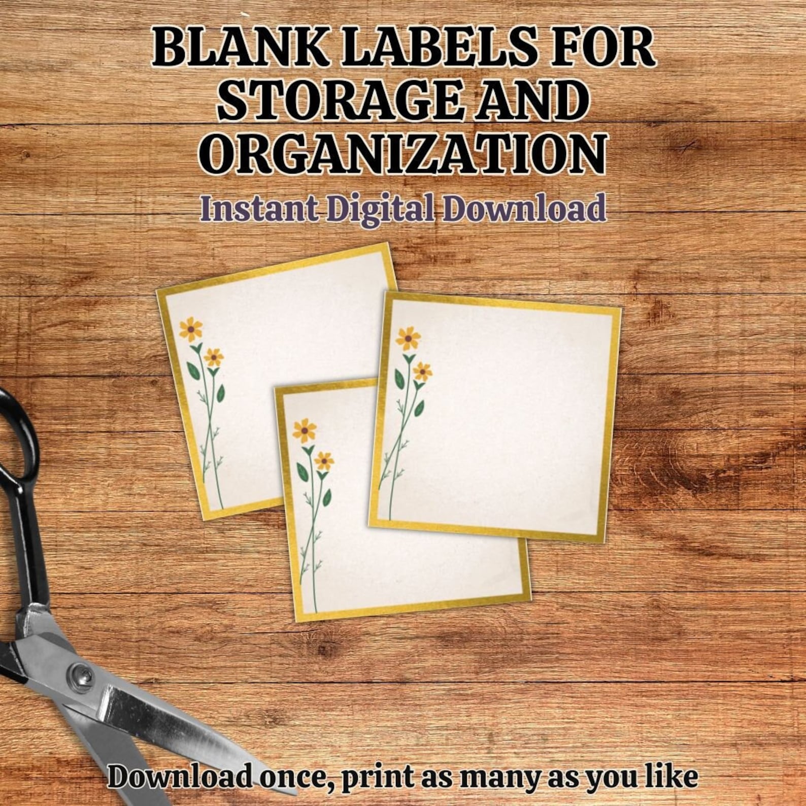 Labels For Storage Square Storage Labels. Printable Organization Labels for Storage Bins ...