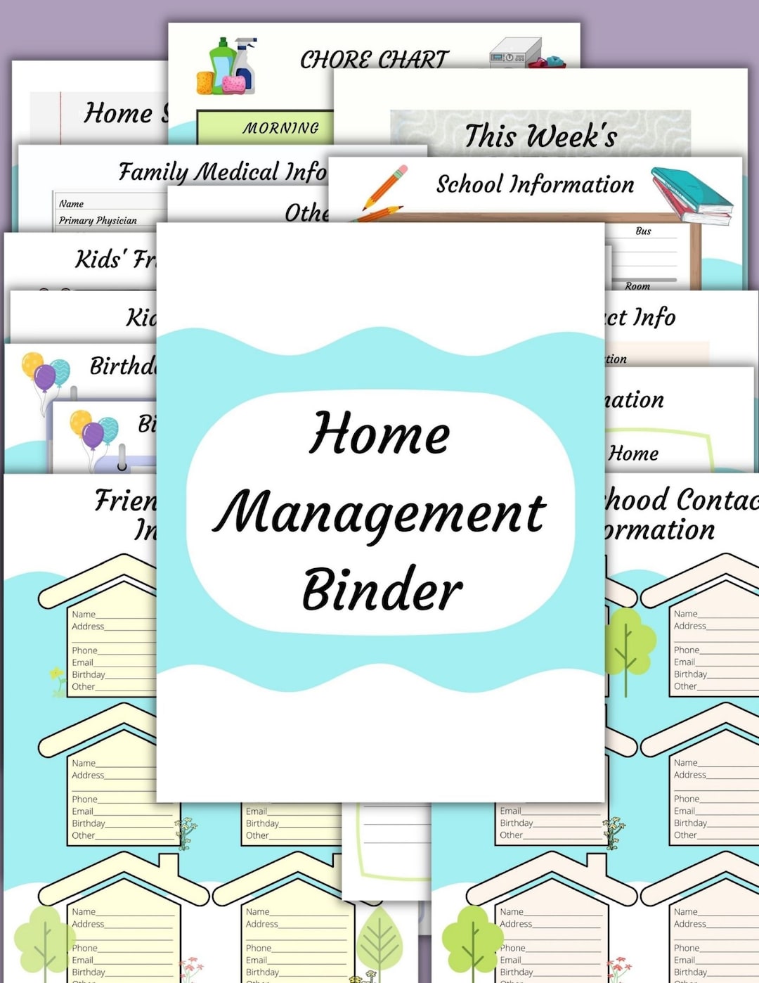 Family Home Management Binder - Household Manager Organizing Printable ...