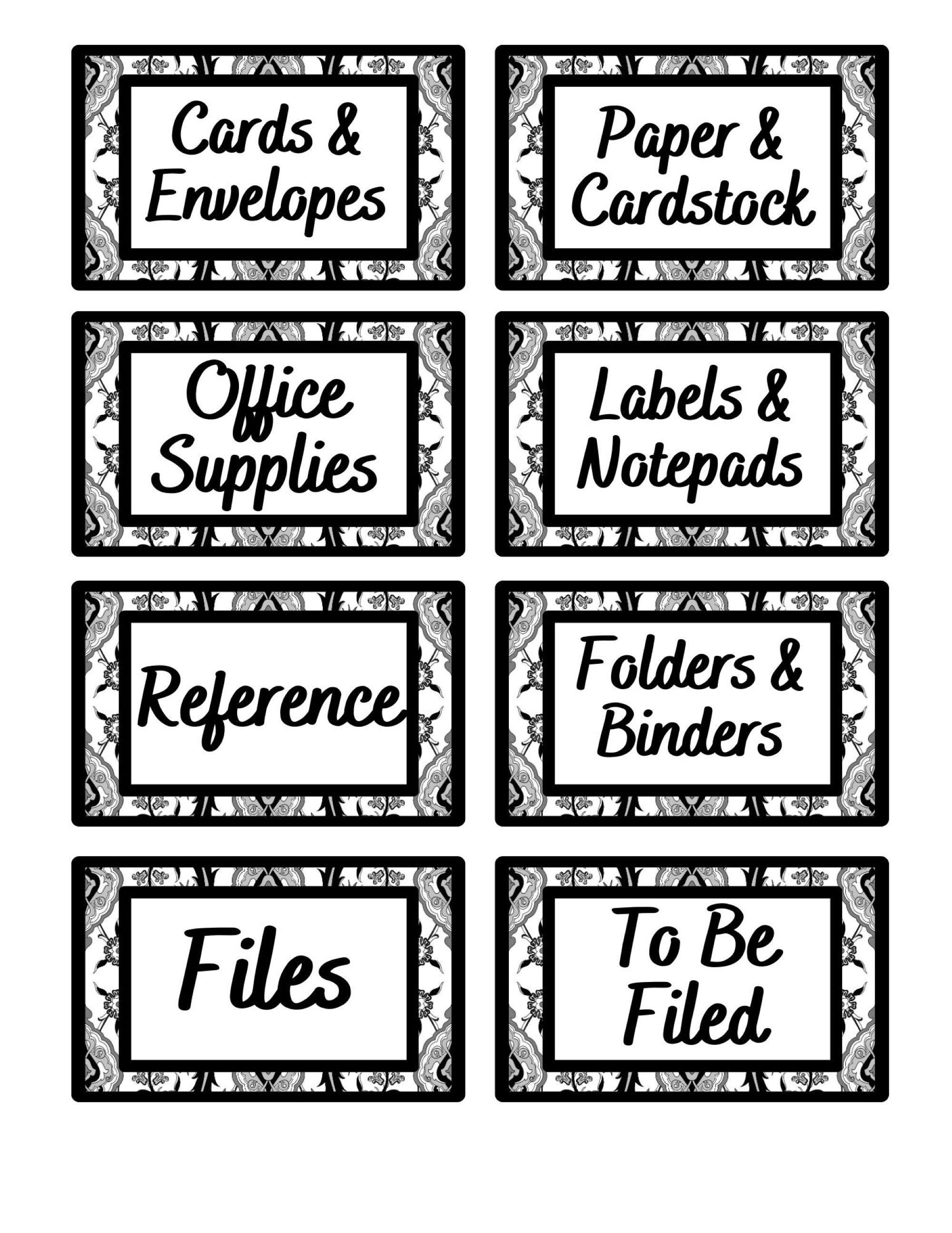 Black and White Labels Digital Download for organizing Etsy