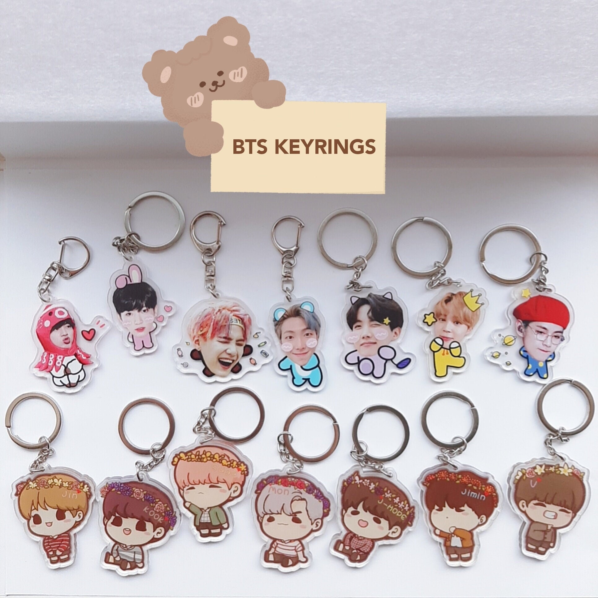 BTS Keyring Keychain Bangtan 방탄소년단 Army Kpop Korean BT21 Merch Etsy