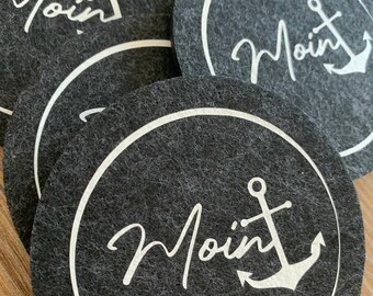 Felt coasters “Moin” (set of 2)