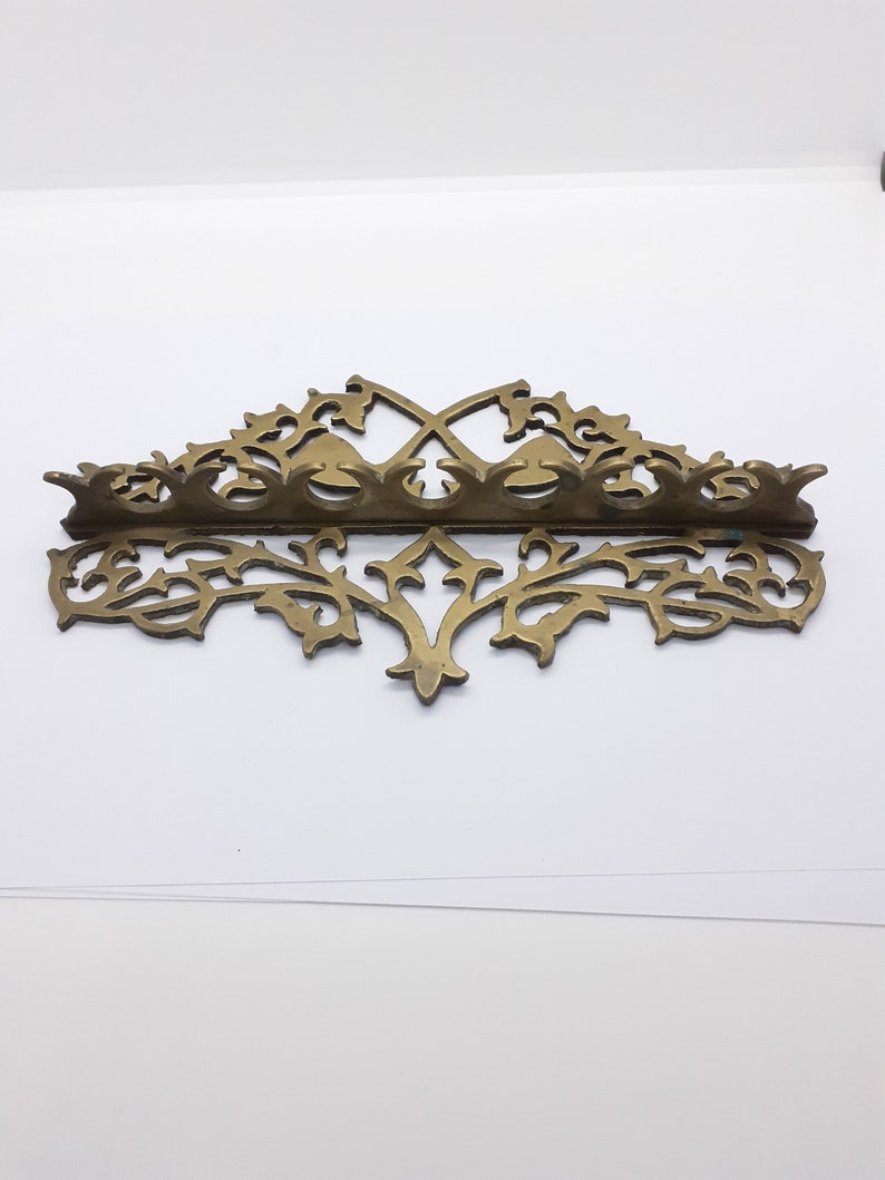 Vintage Solid Brass Pipe Rack. Holds Seven Pipes. the Pipes Are for