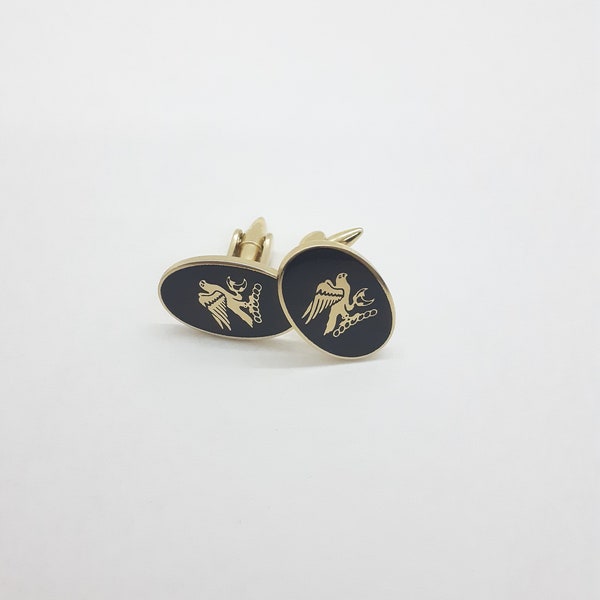 Stratton Cufflinks Gold And Black Coloured