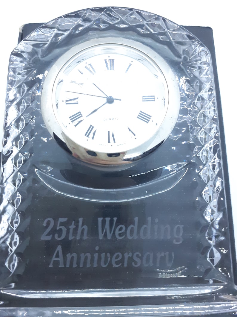 Tyrone Crystal Mantlepiece Clock Quartz Battery Movement Edged Etsy