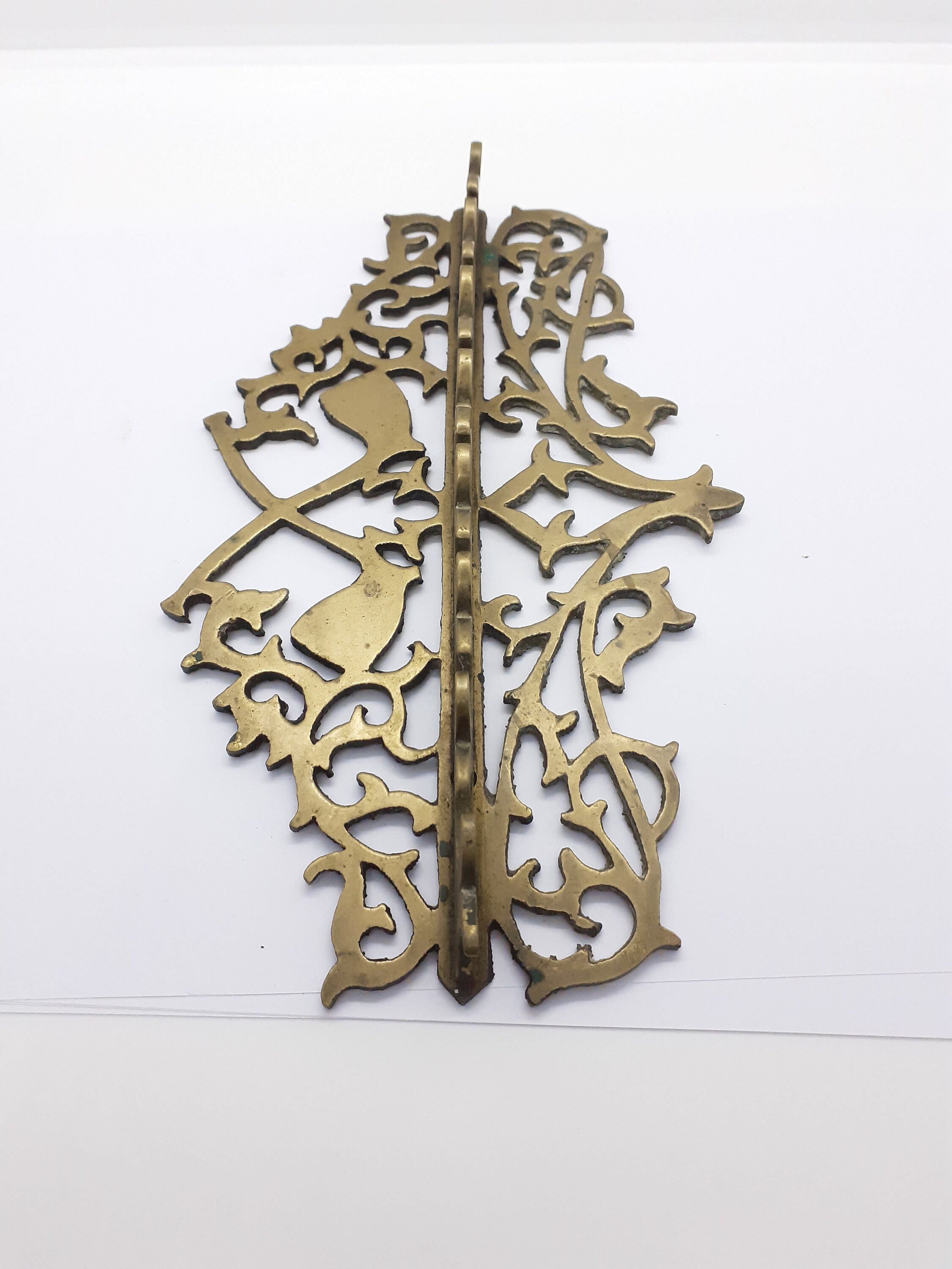 Vintage Solid Brass Pipe Rack. Holds Seven Pipes. the Pipes Are for