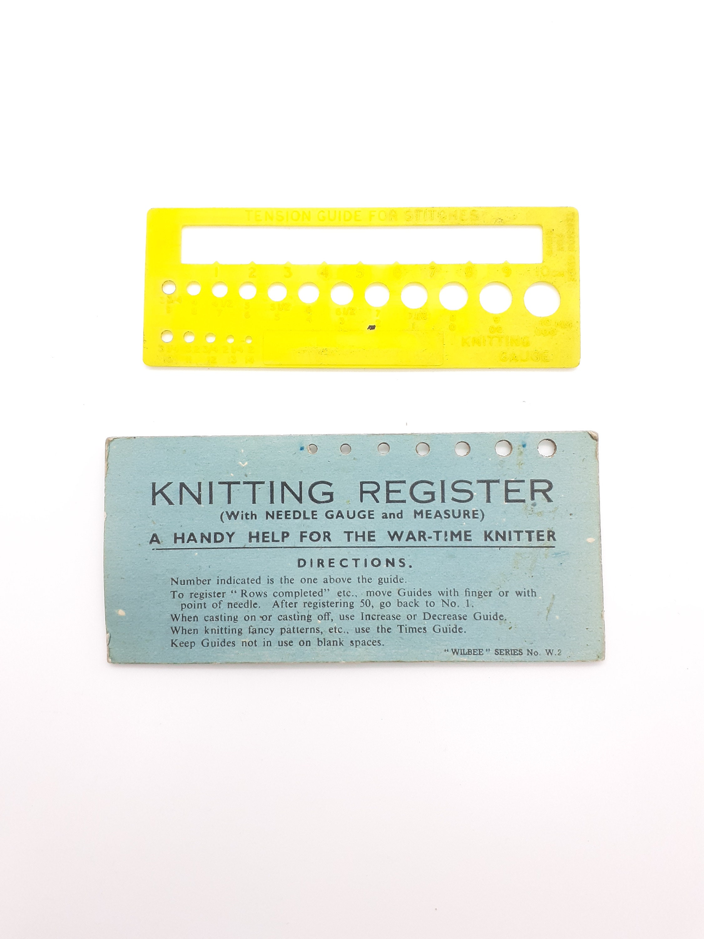 WWII 1940s Knitting Register and Tension Guide for Stitches Etsy