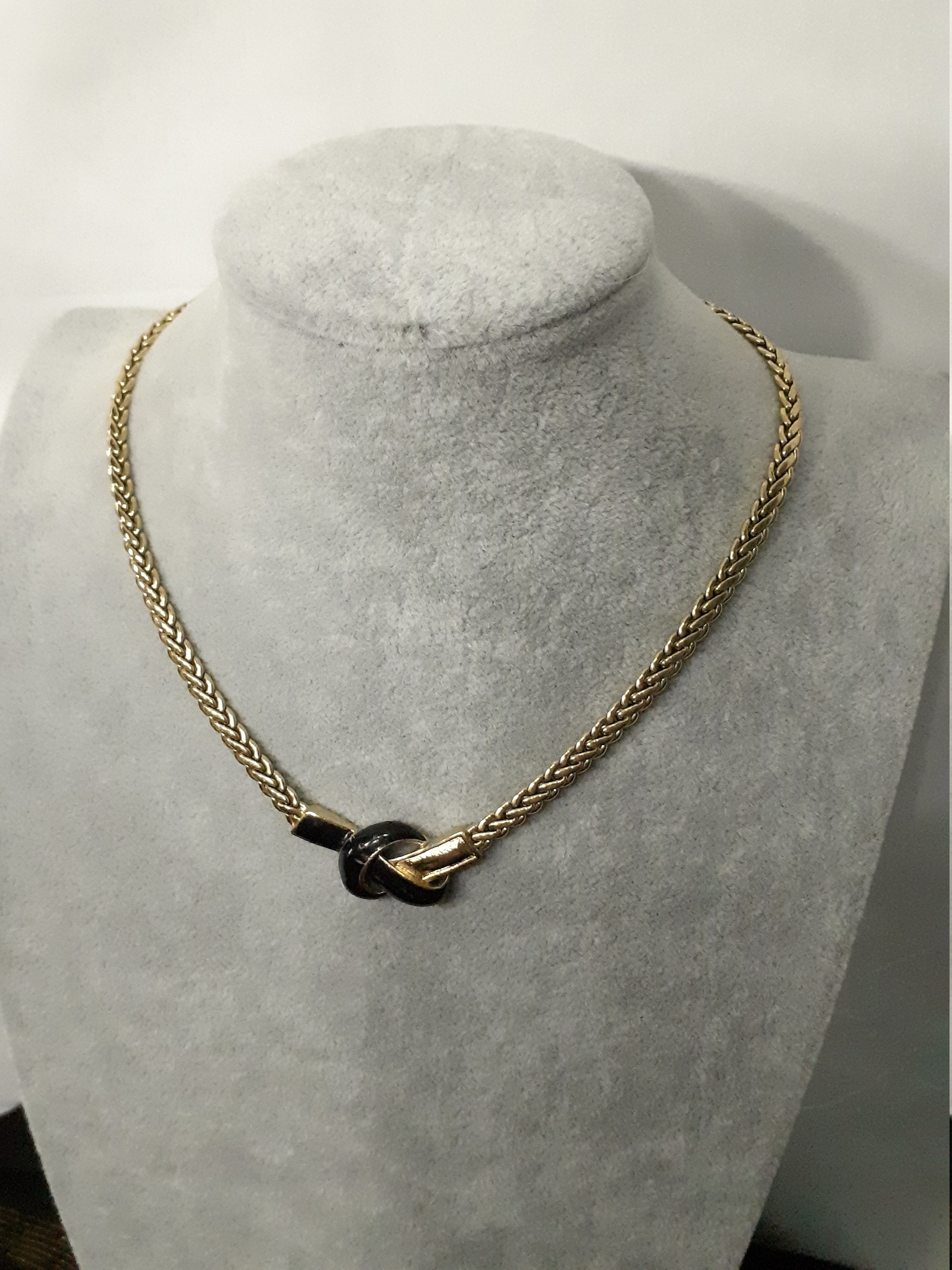 Vintage Gold Tone Knot Necklace Etsy