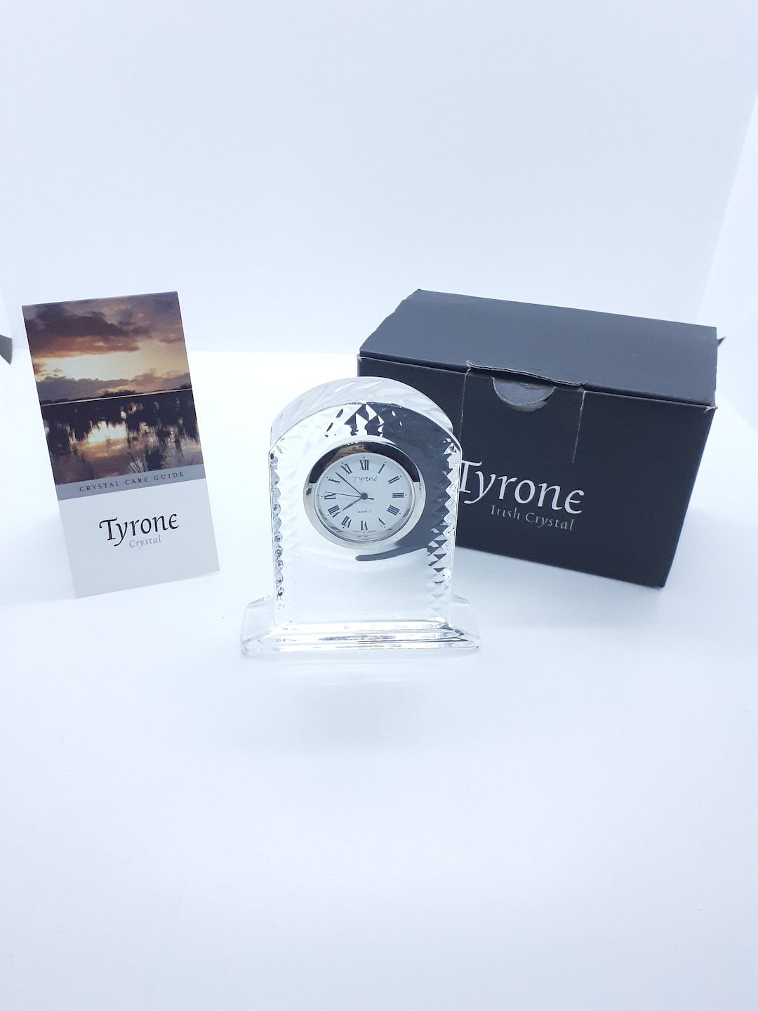 Tyrone Crystal Mantlepiece Clock Quartz Battery Movement Edged Etsy