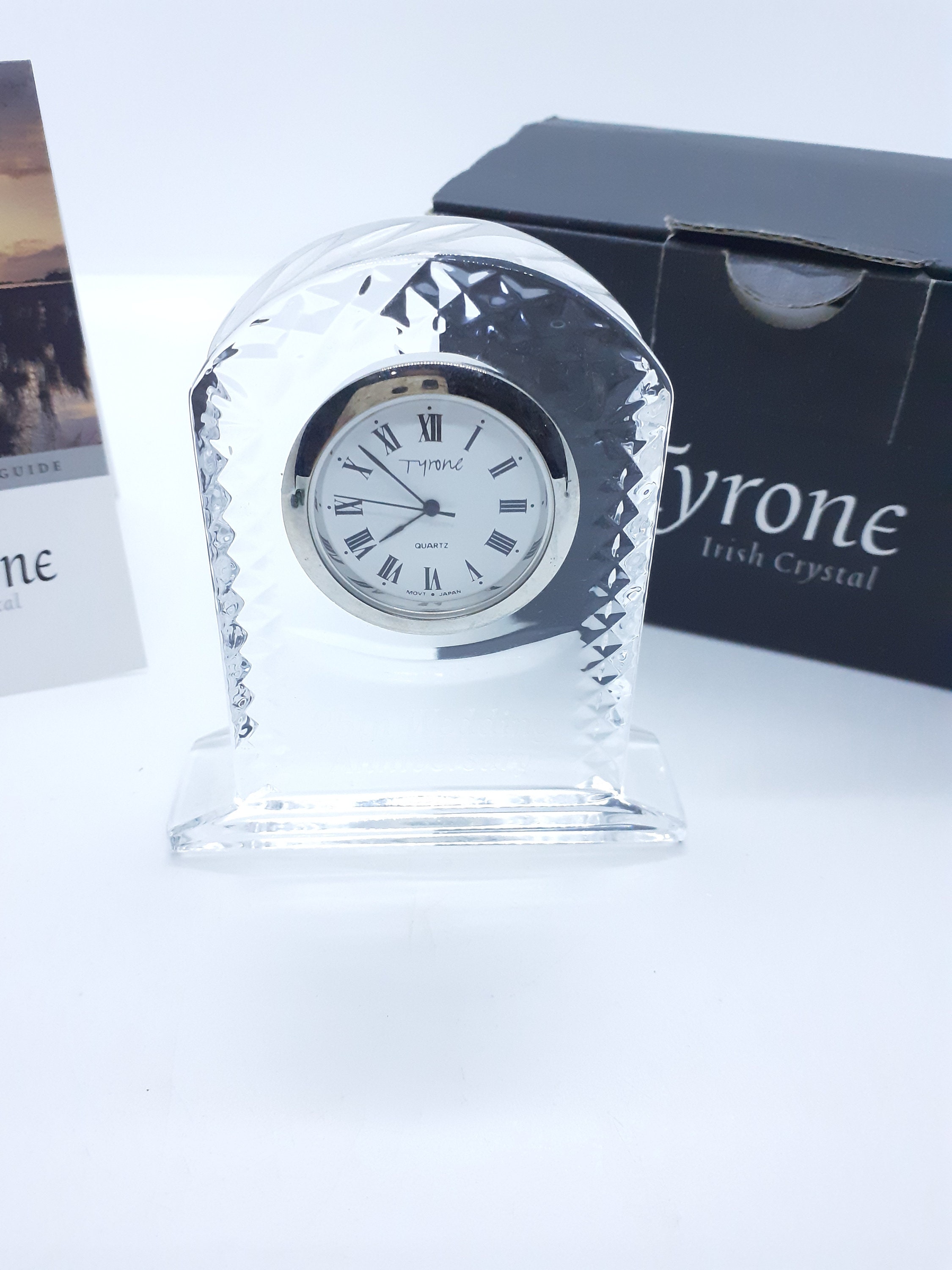 Tyrone Crystal Mantlepiece Clock Quartz Battery Movement Edged Etsy