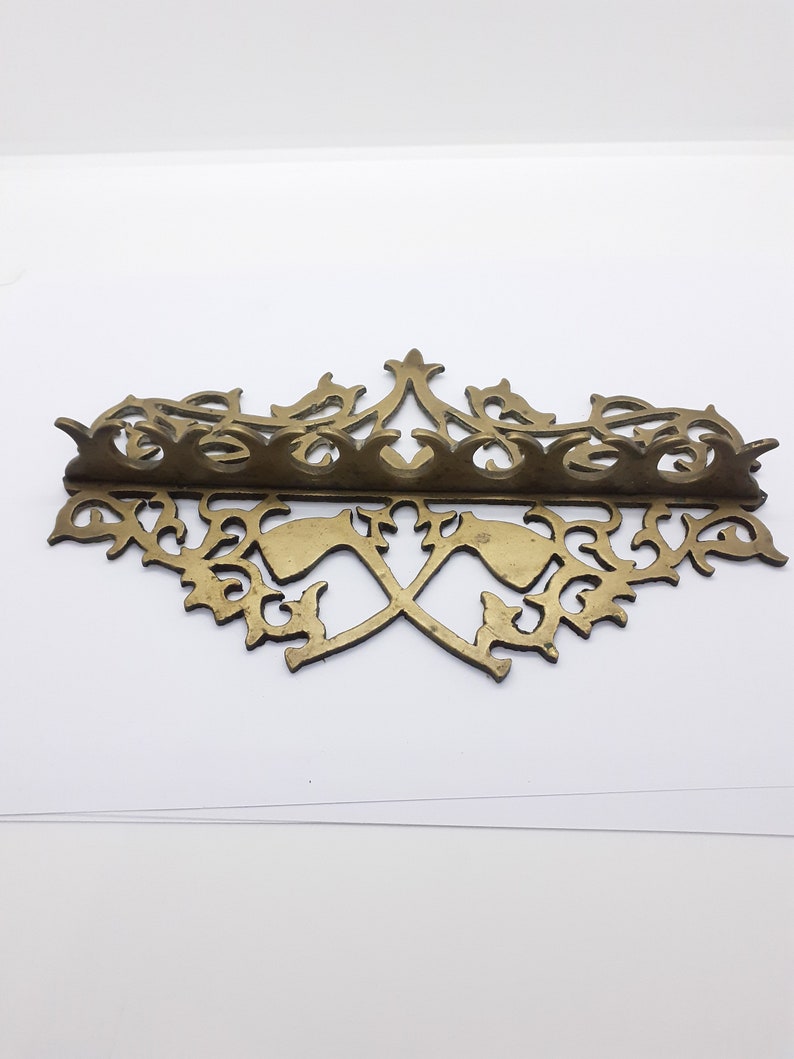 Vintage Solid Brass Pipe Rack. Holds Seven Pipes. the Pipes Are for