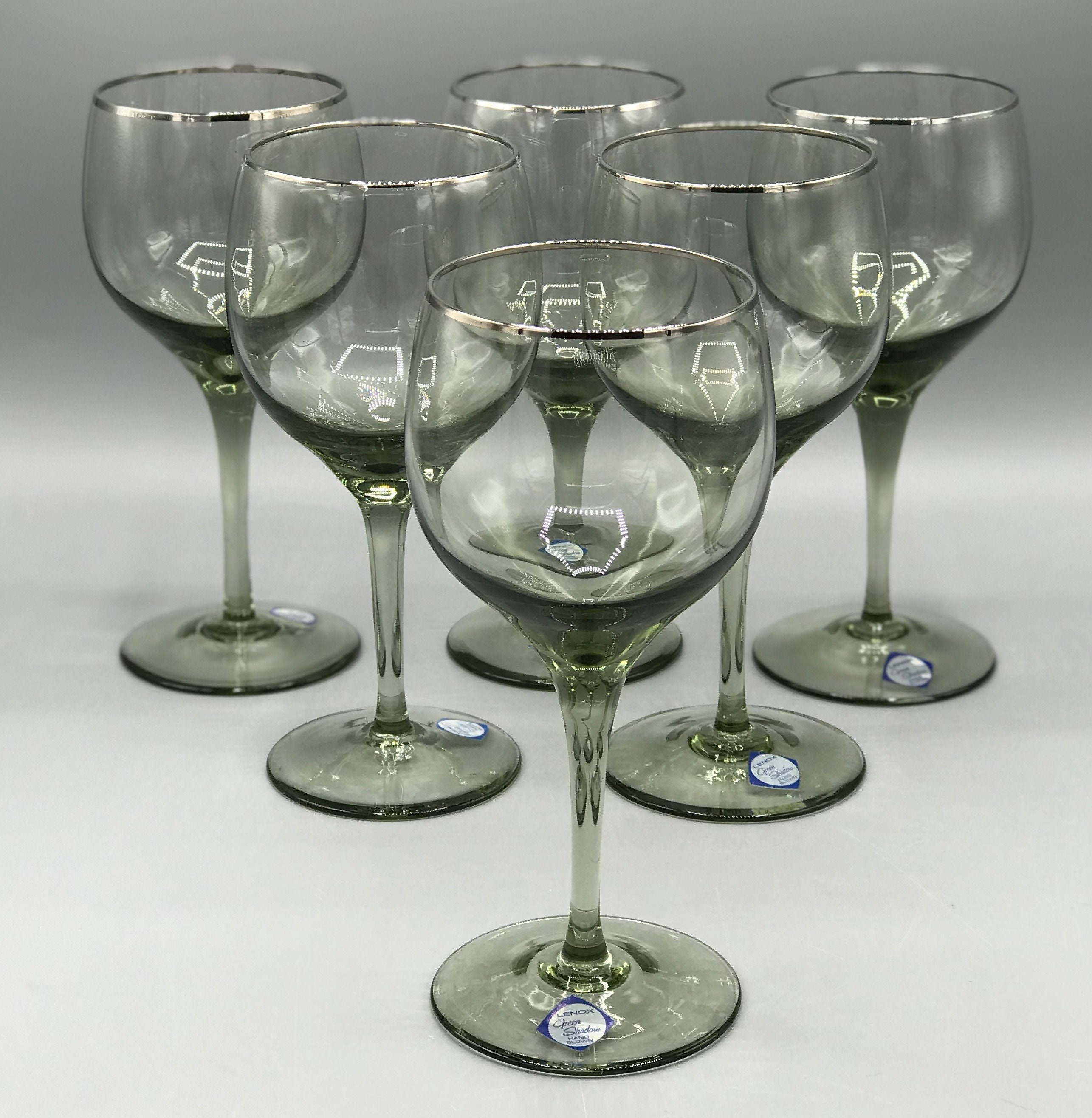 Rare Mid Century Deadstock Hand Blown Wine Glasses by Lenox Etsy