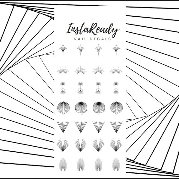 Nail Decals Abstract Symbols Nail Art Nail Water Decals | Etsy