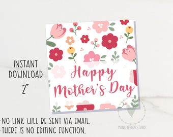 Etichette per la Festa della Mamma / Regalo per lei Etichetta floreale per biscotti / Etichette regalo per la Festa della Mamma