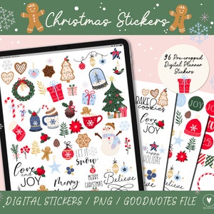 Christmas Goodnotes Stickers/ Winter Digital Stickers/ Christmas Digital Planner Stickers/ iPad Planner/ Goodnotes Planner