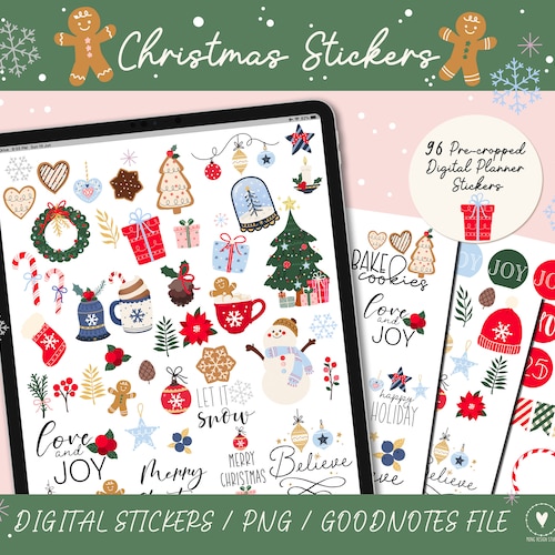 Christmas Goodnotes Stickers/ Winter Digital Stickers/ Etsy