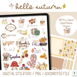 Autumn Goodnotes Stickers/Digital Stickers/ Autumn Icons/ Fall Digital Planner Stickers/ iPad Planner/ Goodnotes Planner