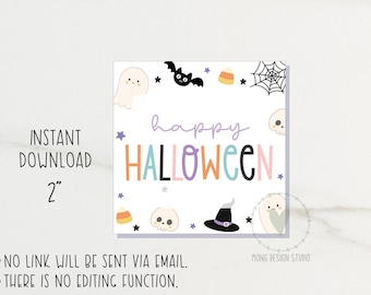 Happy Halloween Cookie Tag/ printable cookie tag/ instant download halloween tag