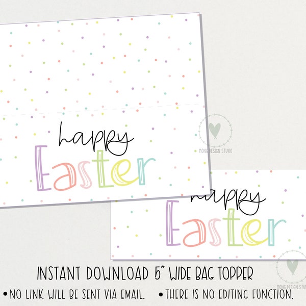 Happy Easter Bag Topper/ Printable Treat Bag Toppers/ Instant Download