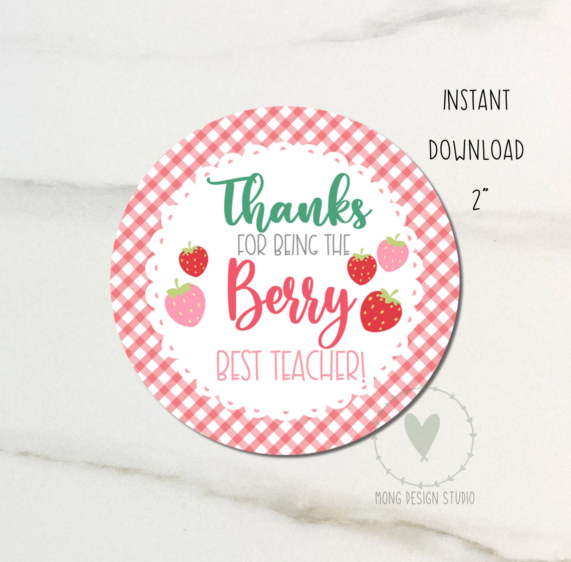 Thank You For Being The Berry Best Teacher Tags PRINTABLE/ | Etsy