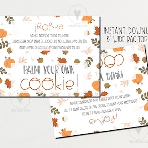 Thanksgiving PYO Cookie Treat Bag Topper/ Printable Treat Bag Toppers/ Fall Tags/  instant download