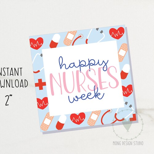 Printable/editable Happy Nurses Week Gift Tag for Nurse - Etsy