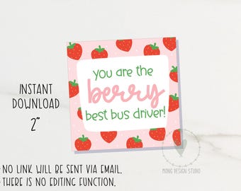 Sei il miglior autista di autobus di sempre! TAG/ Etichetta di apprezzamento/ Etichetta per biscotti stampabile/ Download immediato