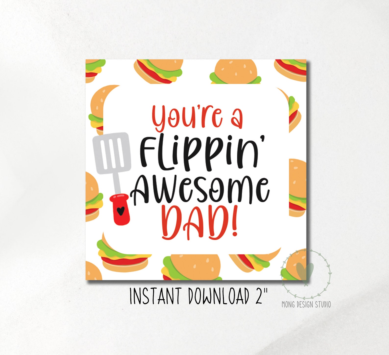Fathers Day Tags Printable/ You're a Flippin' Awesome | Etsy