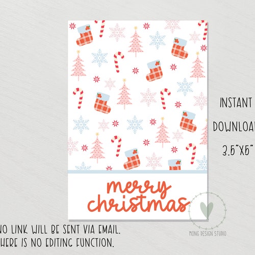 Instant Download Santa Mini Cookie Card Printable Christmas - Etsy