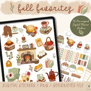 Herbst Favoriten Goodnotes Aufkleber / digitale Aufkleber Herbst / iPad Planer / Goodnotes Planner