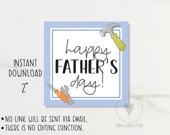 happy father's day tags/ father's day SQUARE TAG/ printable tag/ instant download