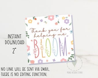 Grazie per avermi aiutato a crescere - Etichetta di ringraziamento per insegnanti, Etichette per bomboniere con cactus e piante grasse, Etichetta di ringraziamento per insegnanti, Etichetta per piante, Etichetta regalo con piante grasse
