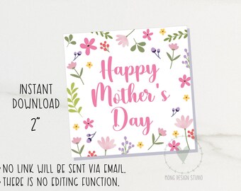 Etichette per la Festa della Mamma / Regalo per lei Etichetta floreale per biscotti / Etichette regalo per la Festa della Mamma