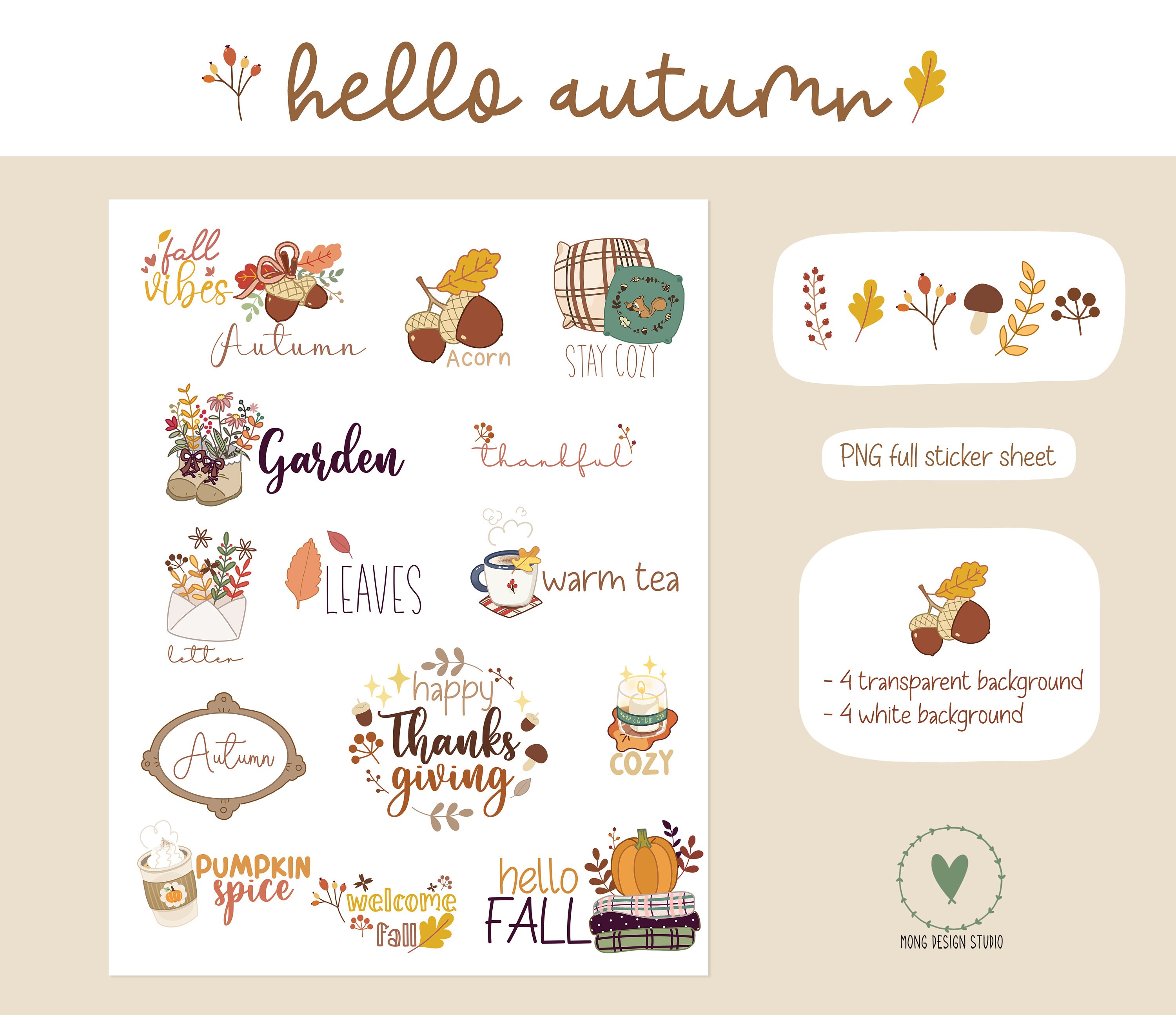 Autumn Goodnotes Stickers/digital Stickers/ Autumn Icons/ Fall Etsy