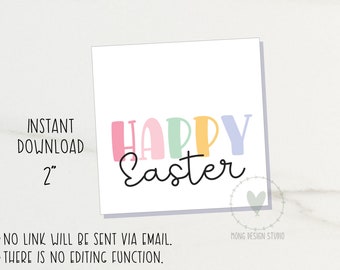 happy Easter cookie tag/ happy Easter SQUARE TAG/ printable tag/ instant download