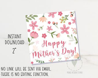 Etichette per la Festa della Mamma / Regalo per lei Etichetta floreale per biscotti / Etichette regalo per la Festa della Mamma