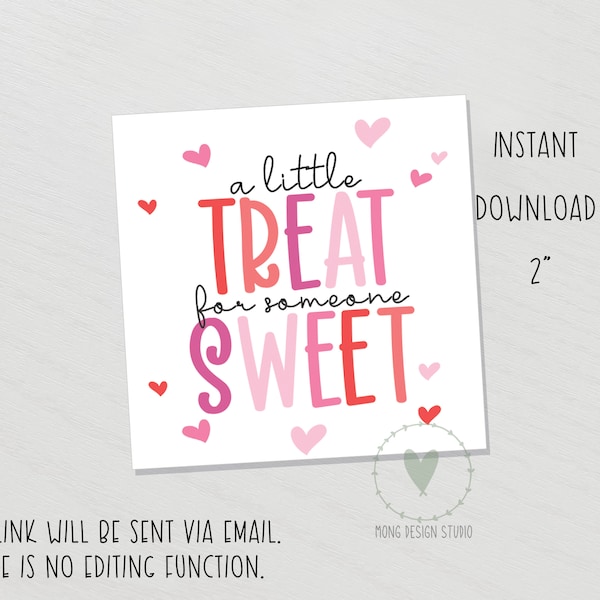 Un petit régal pour quelqu'un Sweet Cookie Tag/ étiquettes de la Saint-Valentin/ étiquette à biscuits imprimable/ téléchargement immédiat