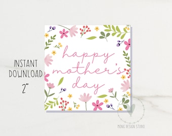 happy mother's day tags/ mother's day SQUARE TAG/ printable tag/ instant download