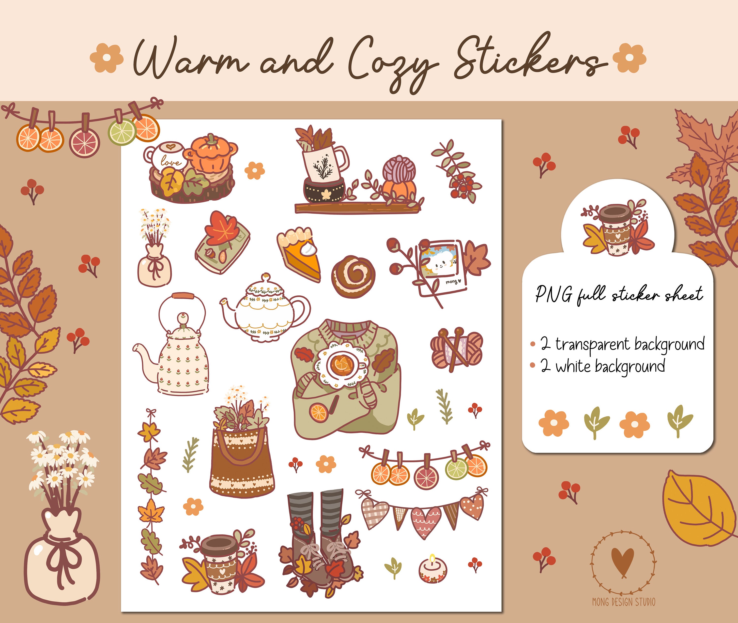 Warm and Cozy Goodnotes Stickers/digital Stickers/ Digital Planner ...