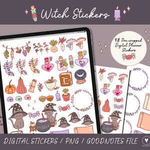 Witch Goodnotes Stickers/Digital Stickers/ Witch Digital Planner Stickers/ iPad Planner/ Goodnotes Planner