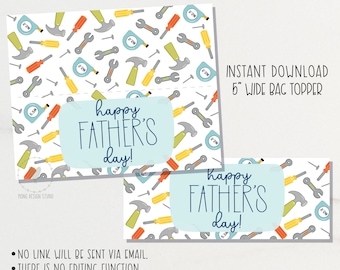 happy father's day 5" cookie bag topper/ father's day Printable Treat Bag Topper/ instant download