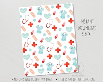 Nurses Week Cookie Box Backer/ nurse appreciation/ Printable Cookie Packaging Background/ Instant download