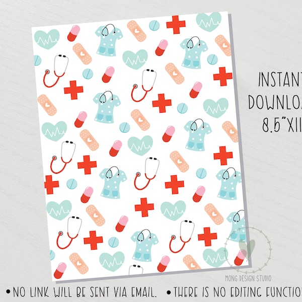 Nurses Week Cookie Box Backer/ nurse appreciation/ Printable Cookie Packaging Background/ Instant download