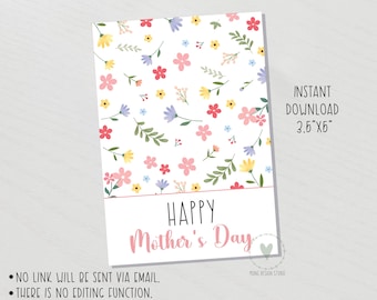 Happy mother's day tag/ mother's day mini cookie card/ printable tag/ instant download