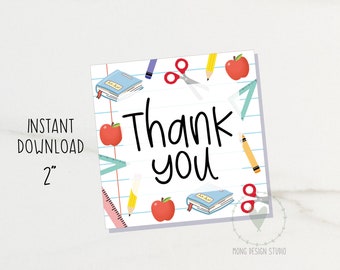 Teacher Appreciation TAG/ TEACHER Thank you Gift Tag/ printable cookie tag/ instant download