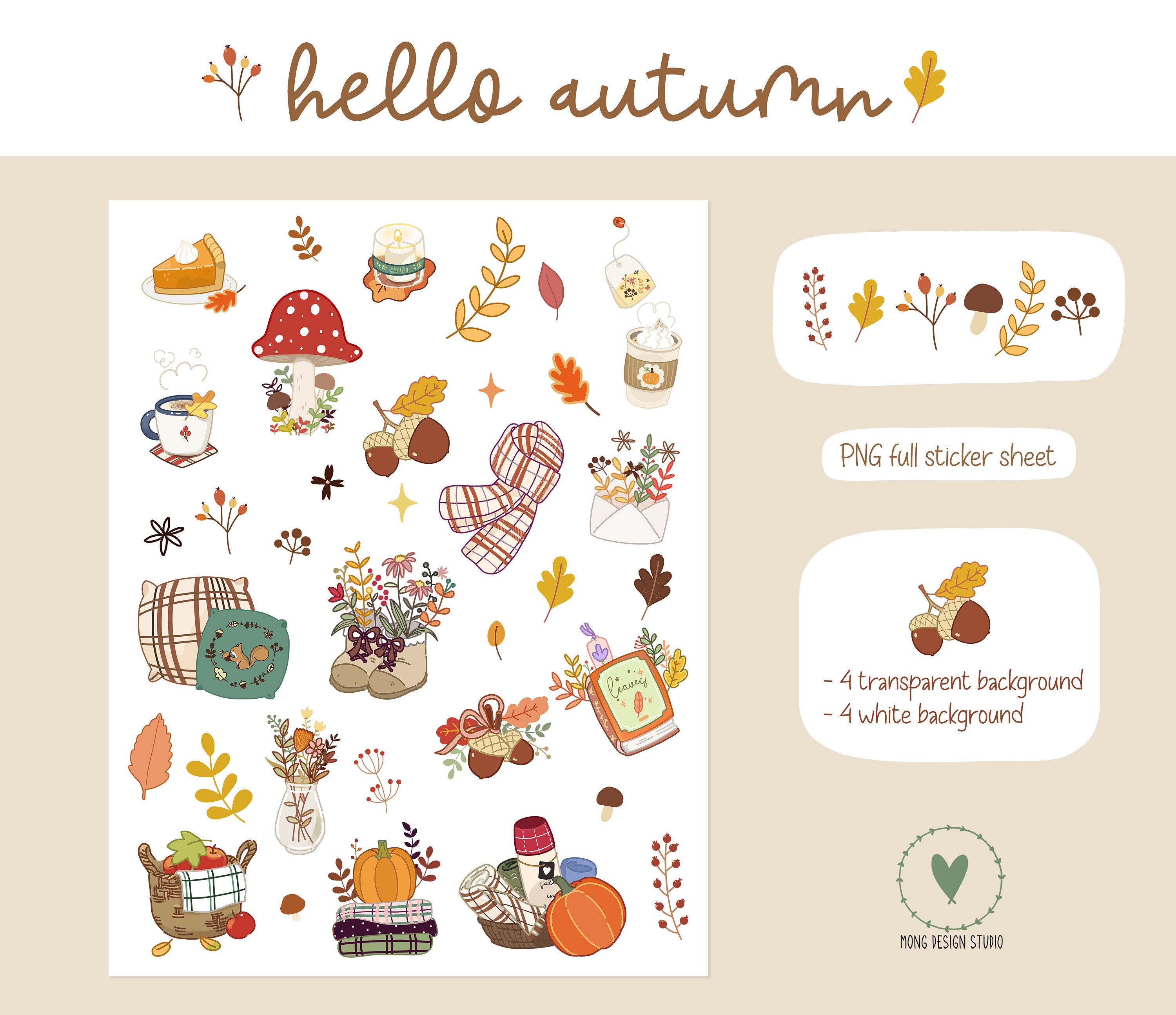 Autumn Goodnotes Stickers/digital Stickers/ Autumn Icons/ Fall Etsy