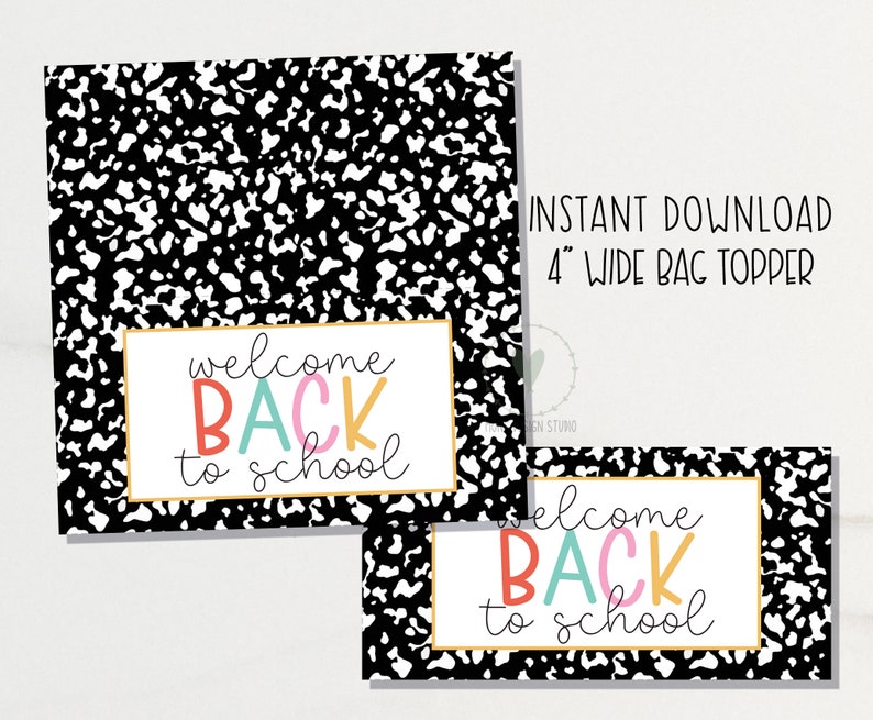 Back to School Treat Bag Toppers/ Back to School Etsy