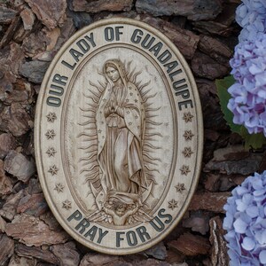 Our Lady of Guadalupe wood carved丨Virgen de Guadalupe wood carving丨Highly detailed 3D religious gift